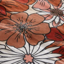 Housse De Couette|EMINZA Housse de couette gaze de coton (140 x 200 cm) Gaïa Azalée Terracotta