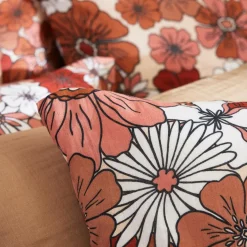 Housse De Couette|EMINZA Housse de couette gaze de coton (140 x 200 cm) Gaïa Azalée Terracotta