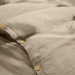 Housse De Couette|EMINZA Housse de couette gaze de coton (200 x 200 cm) Gaïa Ficelle