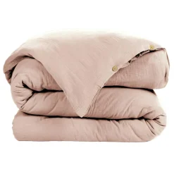 Housse De Couette|EMINZA Housse de couette gaze de coton (140 x 200 cm) Gaïa Rose poudré