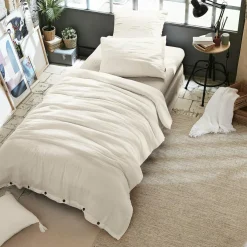 Housse De Couette|EMINZA Housse de couette gaze de coton (140 x 200 cm) Gaïa pampa Beige