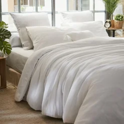 Housse De Couette|EMINZA Housse de couette gaze de coton (200 x 200 cm) Gaïa chantilly Blanc