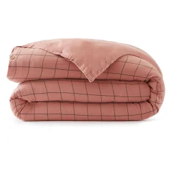 Housse De Couette|EMINZA Housse de couette gaze de coton (260 x 240 cm) Gaïa Match Rose Pêche