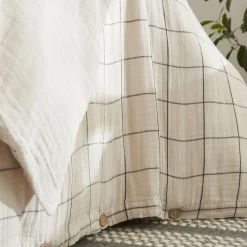 Housse De Couette|EMINZA Housse de couette gaze de coton (240 x 220 cm) Gaïa Match pampa Beige