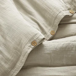 Housse De Couette|EMINZA Housse de couette gaze de coton (260 x 240 cm) Gaïa pampa Beige