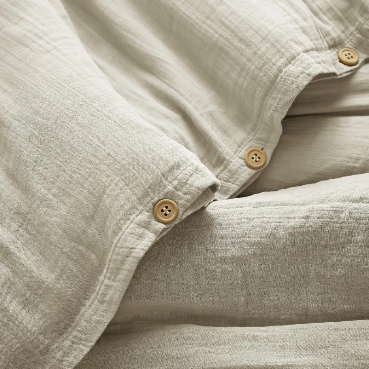 Housse De Couette|EMINZA Housse de couette gaze de coton (260 x 240 cm) Gaïa pampa Beige