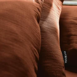 Housse De Couette|EMINZA Housse de couette gaze de coton (260 x 240 cm) Gaïa Terracotta
