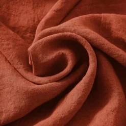 Housse De Couette|EMINZA Housse de couette lin lavé (260 x 240 cm) Louise Terracotta