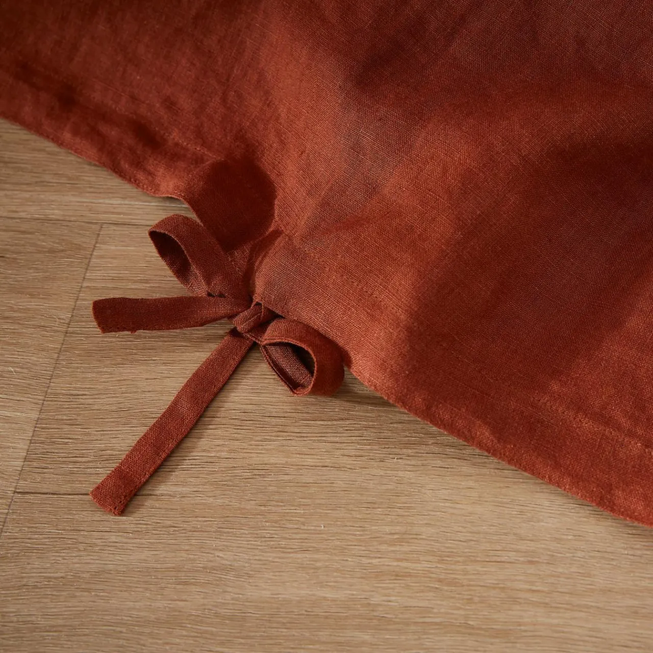 Housse De Couette|EMINZA Housse de couette lin lavé (260 x 240 cm) Louise Terracotta