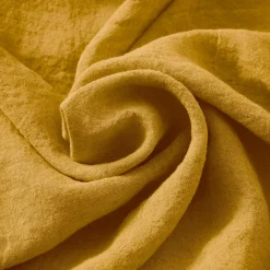 Housse De Couette|EMINZA Housse de couette lin lavé (260 x 240 cm) Louise Jaune moutarde