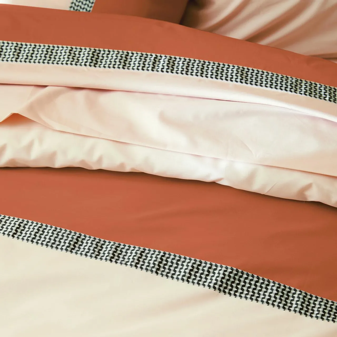 Housse De Couette|TRADILINGE Housse de couette percale de coton (200 x 200 cm) Macassar Cognac