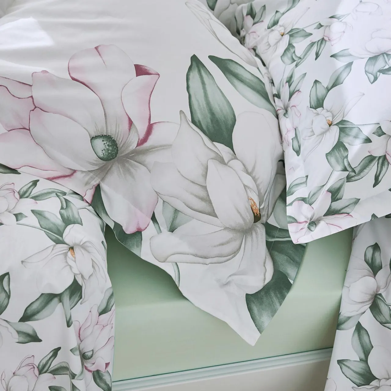 Housse De Couette|TRADILINGE Housse de couette percale de coton (200 x 200 cm) Magnolia sauge Vert