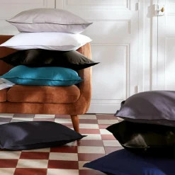 Housse De Couette|EMINZA Housse de couette percale de coton (140 x 200 cm) Cali e Noir