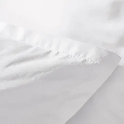 Housse De Couette|EMINZA Housse de couette percale de coton (240 x 220 cm) Cali he Blanc