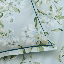 Housse De Couette|TRADILINGE Housse de couette percale de coton (240 x 220 cm) Eléna Nil e Vert
