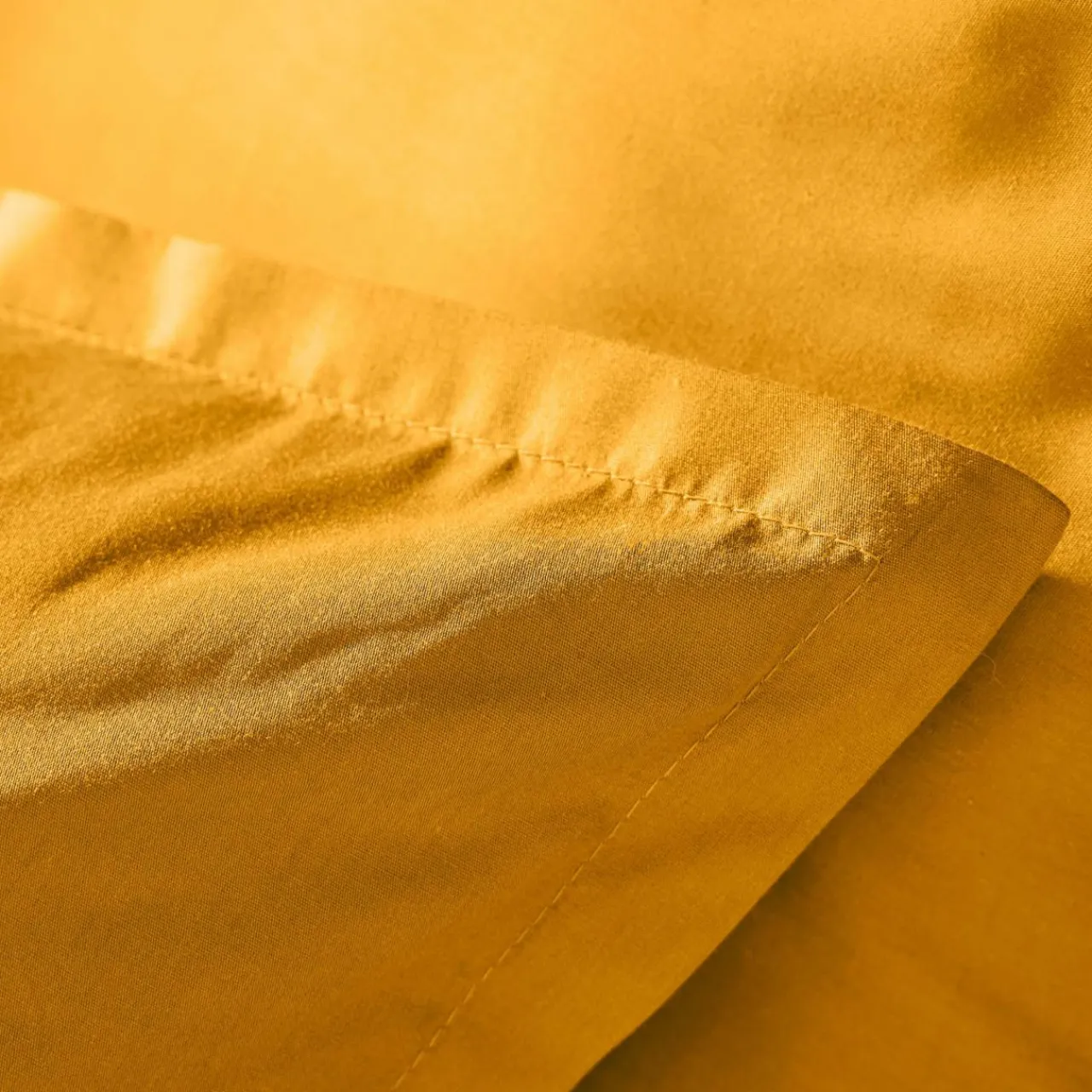 Housse De Couette|EMINZA Housse de couette percale de coton (280 x 240 cm) Cali Jaune moutarde