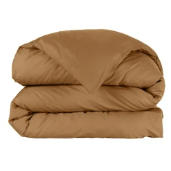 Housse De Couette|EMINZA Housse de couette percale de coton (140 x 200 cm) Cali Camel