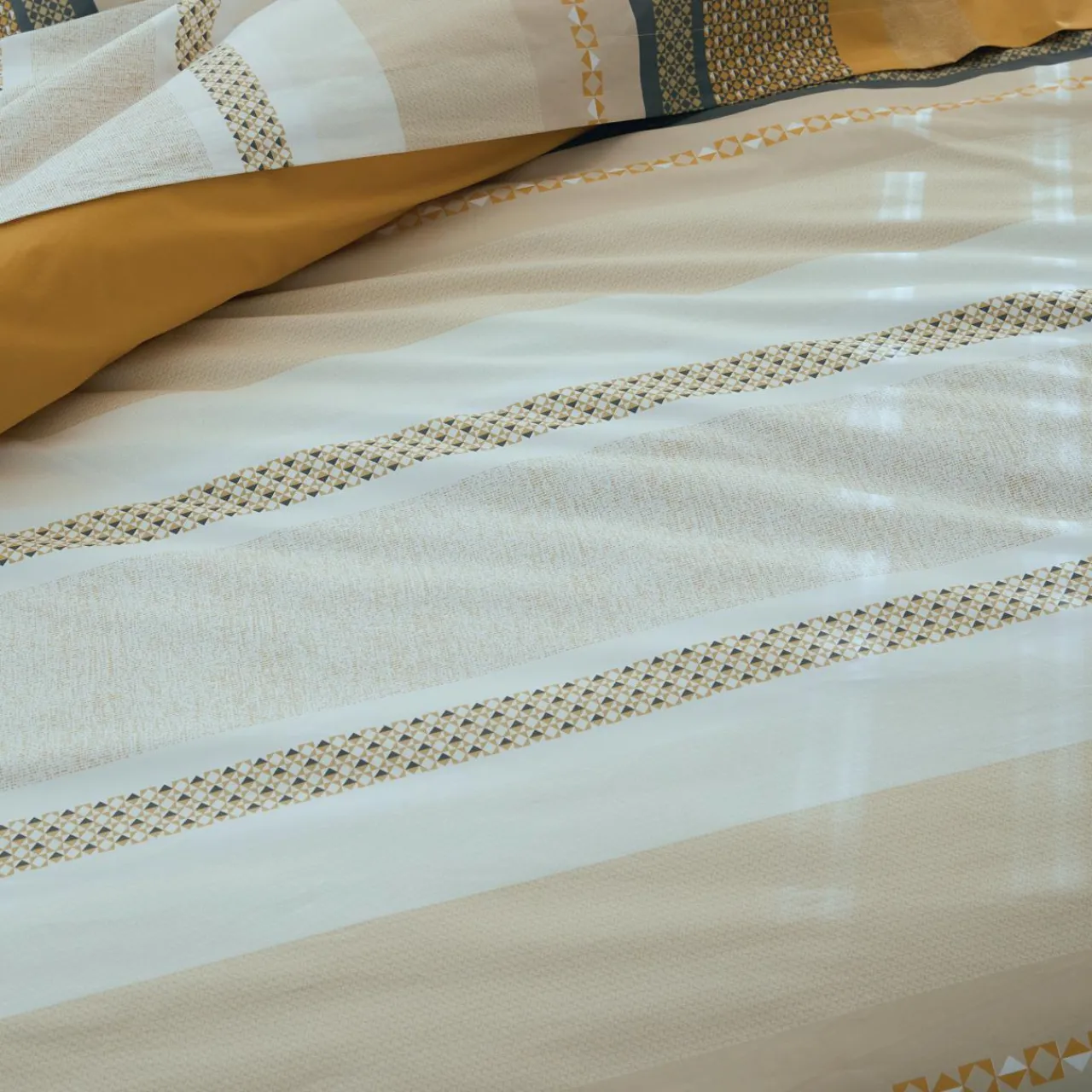 Housse De Couette|TRADILINGE Housse de couette percale de coton (260 x 240 cm) Marlow Jaune