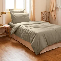Housse De Couette|EMINZA Housse de couette percale de coton (140 x 200 cm) Cali Taupe