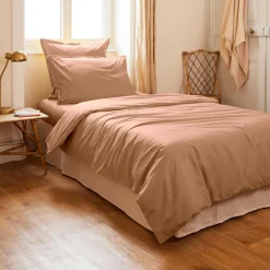 Housse De Couette|EMINZA Housse de couette percale de coton (140 x 200 cm) Cali Rose Pêche