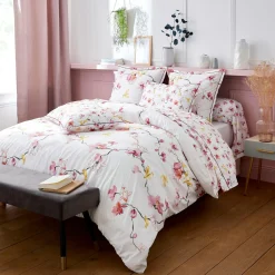 Housse De Couette|TRADILINGE Housse de couette percale de coton (260 x 240 cm) Elisa Rose
