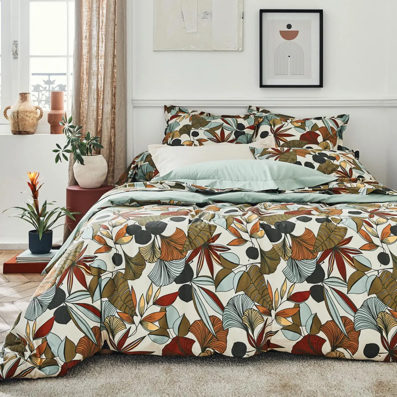 Housse De Couette|TRADILINGE Housse de couette percale de coton (240 x 220 cm) Cascade Multicolore