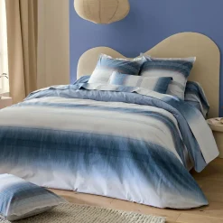 Housse De Couette|TRADI LINGE Housse de couette percale de coton (260 x 240 cm) Esteban e Bleu