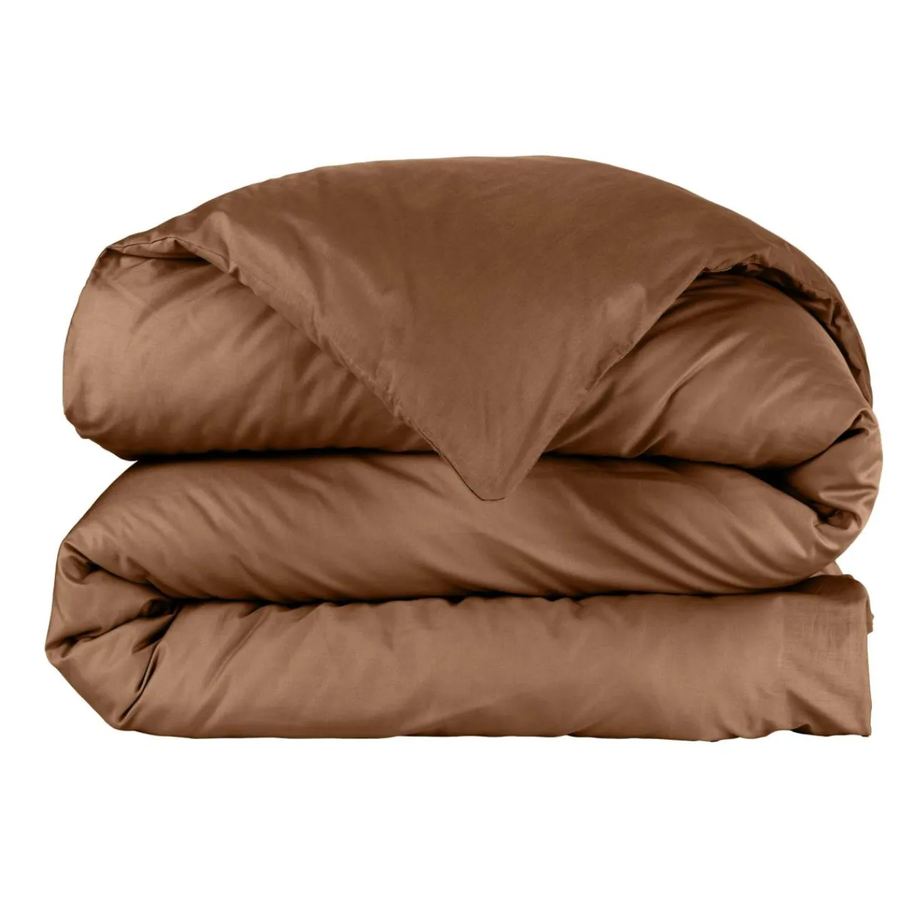 Housse De Couette|EMINZA Housse de couette percale de coton (260 x 240 cm) Cali Marron Chocolat