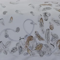 Housse De Couette|TRADILINGE Housse de couette percale de coton (260 x 240 cm) Plumes e Gris