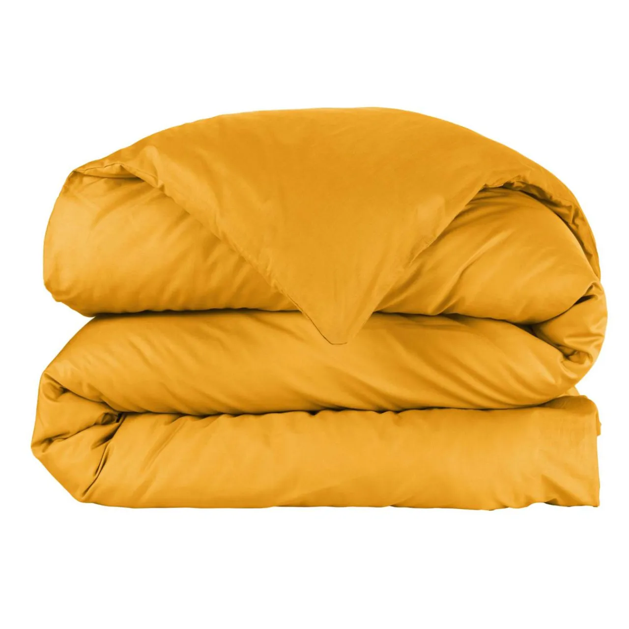 Housse De Couette|EMINZA Housse de couette percale de coton (260 x 240 cm) Cali Jaune moutarde
