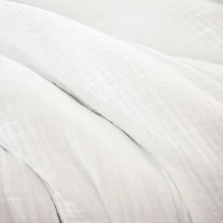 Housse De Couette|EMINZA Housse de couette quadruple gaze de coton (240 x 220 cm) Victoria x Gaïa chantilly Blanc