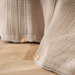 Housse De Couette|EMINZA Housse de couette quadruple gaze de coton (260 x 240 cm) Victoria x Gaïa Ficelle