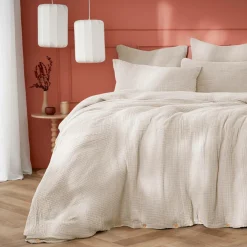 Housse De Couette|EMINZA Housse de couette quadruple gaze de coton (200 x 200 cm) Victoria x Gaïa pampa Beige
