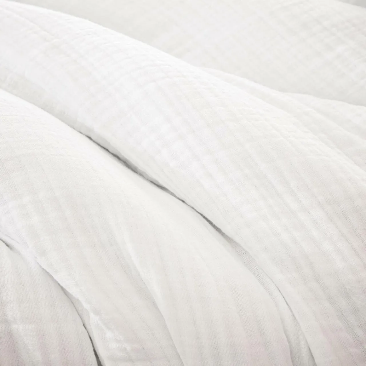 Housse De Couette|EMINZA Housse de couette quadruple gaze de coton (260 x 240 cm) Victoria x Gaïa chantilly Blanc