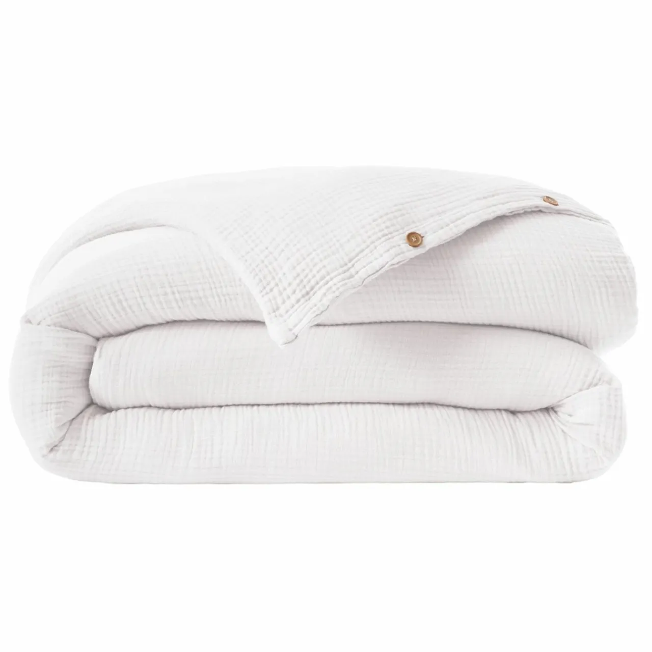 Housse De Couette|EMINZA Housse de couette quadruple gaze de coton (260 x 240 cm) Victoria x Gaïa chantilly Blanc