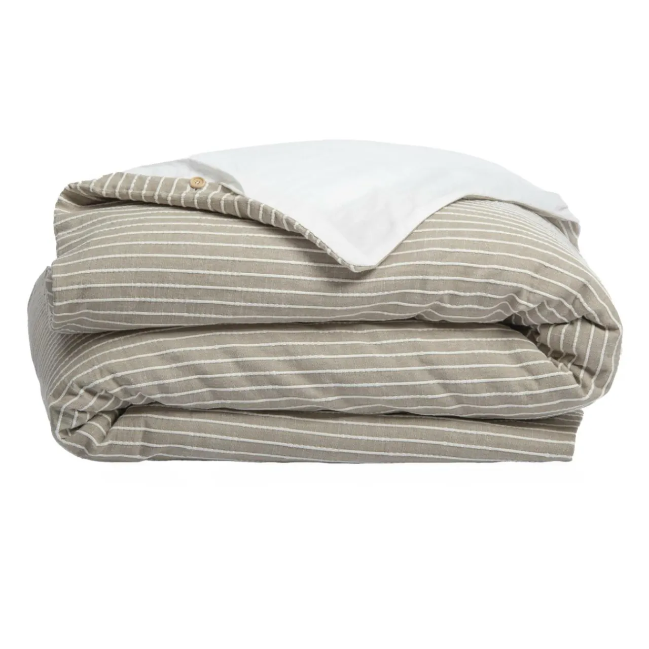 Housse De Couette|EMINZA Housse de couette réversible coton texturé et percale (140 x 200 cm) Alice Ecru