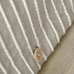 Housse De Couette|EMINZA Housse de couette réversible coton texturé et percale (140 x 200 cm) Alice Ecru