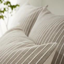 Housse De Couette|EMINZA Housse de couette réversible coton texturé et percale (200 x 200 cm) Alice Ecru