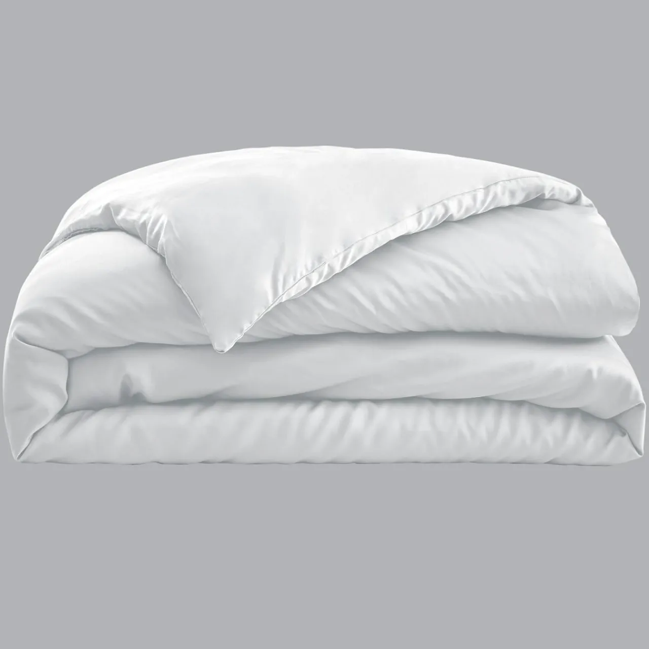 Housse De Couette|EMINZA Housse de couette satin de bambou (240 x 220 cm) Sienna chantilly Blanc