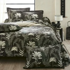 Housse De Couette|TRADILINGE Housse de couette satin de coton (240 x 220 cm) Cayenne e Noir