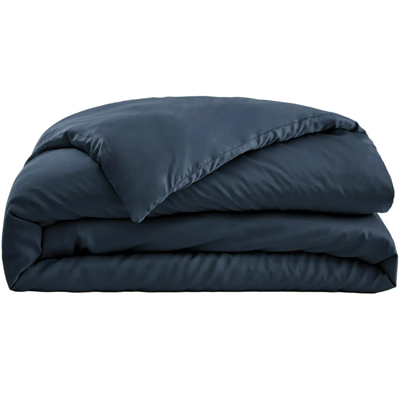 Housse De Couette|EMINZA Housse de couette satin de bambou (240 x 220 cm) Sienna Bleu nuit