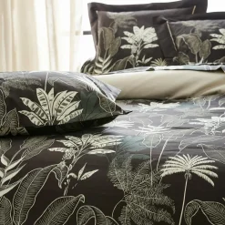 Housse De Couette|TRADILINGE Housse de couette satin de coton (200 x 200 cm) Cayenne e Noir