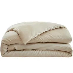 Housse De Couette|EMINZA Housse de couette satin de bambou (140 x 200 cm) Sienna Beige