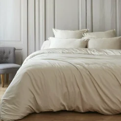 Housse De Couette|EMINZA Housse de couette satin de bambou (280 x 240 cm) Sienna Beige