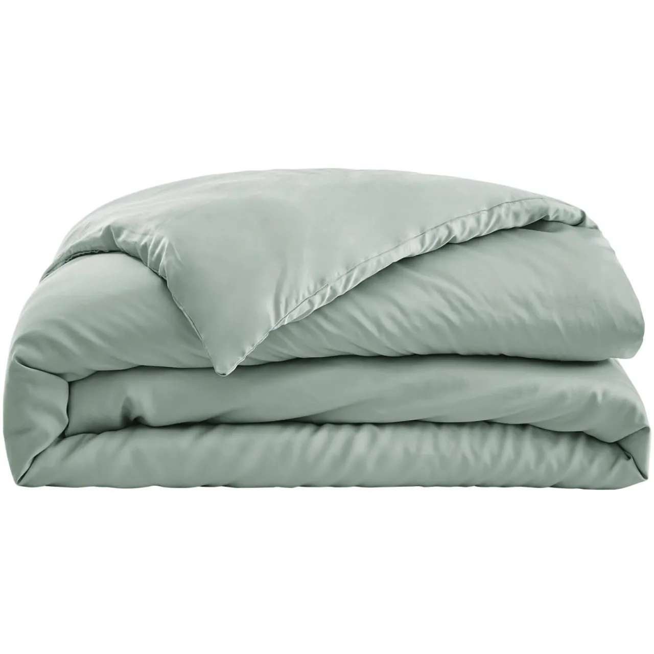 Housse De Couette|EMINZA Housse de couette satin de bambou (240 x 220 cm) Sienna Vert Eucalyptus