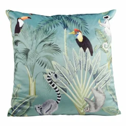 Coussin Et Housse|OSTARIA Housse de coussin carrée (40 x 40 cm) Jungle e Bleu
