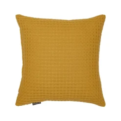 Coussin Et Housse|EMINZA Housse de coussin carrée coton nid d'abeille (40 x 40 cm) Maya Jaune safran