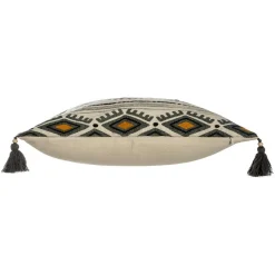 Coussin Et Housse|ATMOSPHERA Housse de coussin carrée coton (40 x 40 cm) Azteq Pampil Ecru