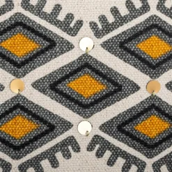 Coussin Et Housse|ATMOSPHERA Housse de coussin carrée coton (40 x 40 cm) Azteq Pampil Ecru