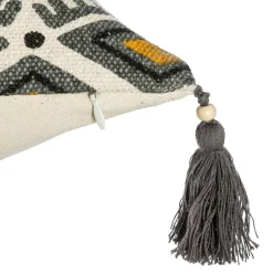 Coussin Et Housse|ATMOSPHERA Housse de coussin carrée coton (40 x 40 cm) Azteq Pampil Ecru